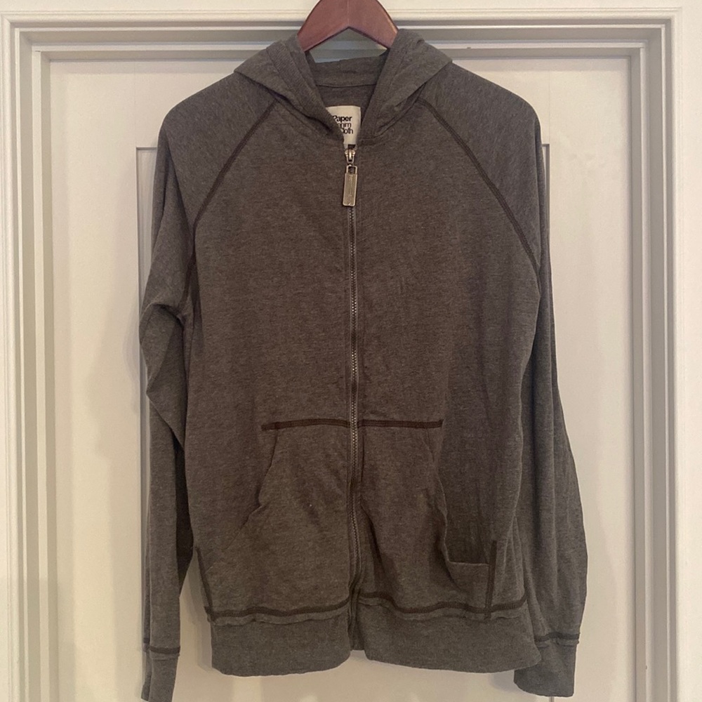 Paper Denim & Cloth - Lightweight Zip Up Grey Hoodie (M)